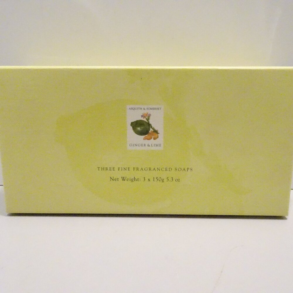 Asquith and Somerset Ginger Lime Three Fine Fragranced Soaps 3 x 5.3 oz. NEW